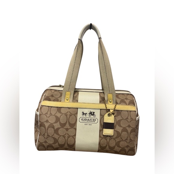 Coach Handbags - Coach 2007 Heritage Stripe Boston Bag